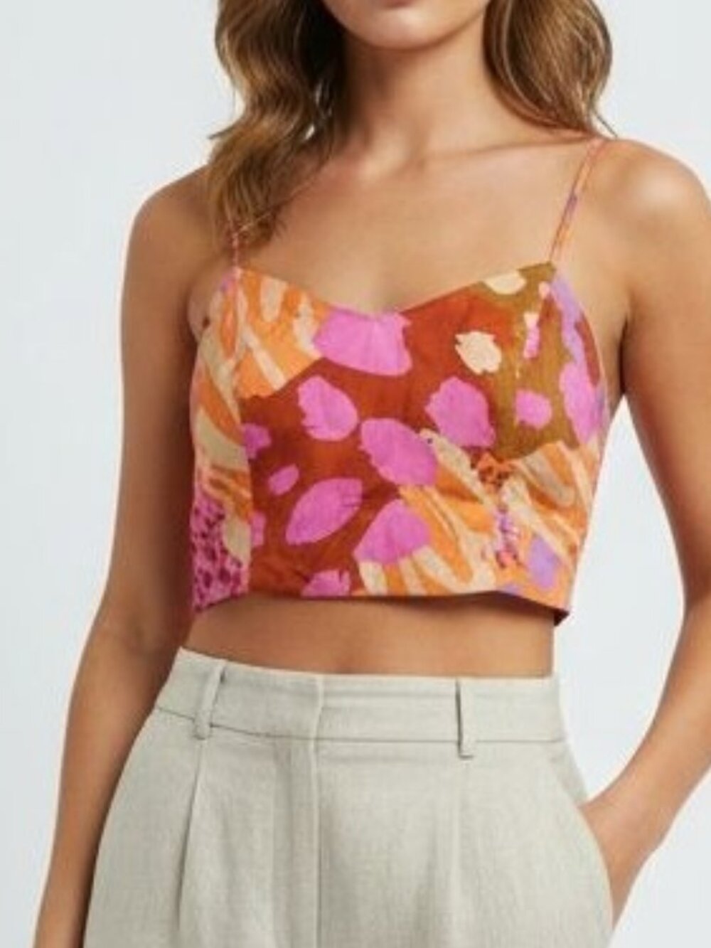 Christian Lacroix Animal Print Bustier Crop Top Small Abstract Camisole